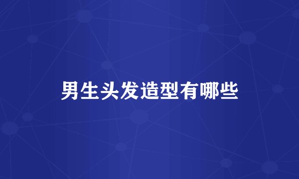 男生头发造型有哪些