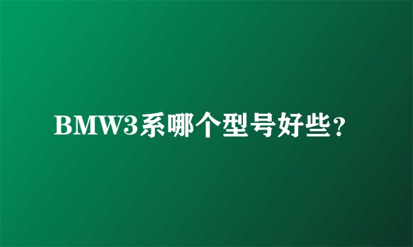 BMW3系哪个型号好些？