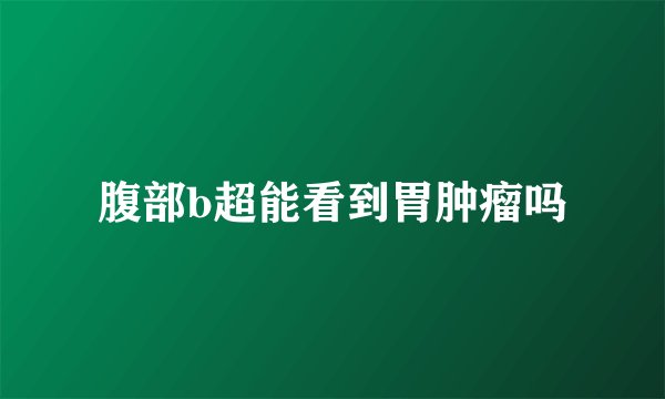 腹部b超能看到胃肿瘤吗