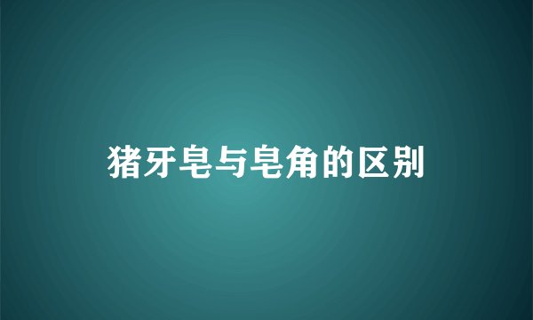 猪牙皂与皂角的区别