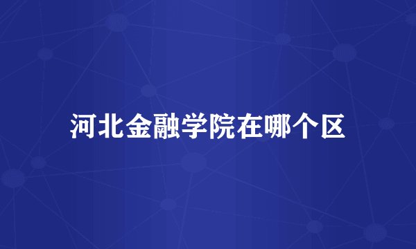 河北金融学院在哪个区