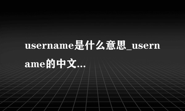 username是什么意思_username的中文意思是什么_双语例句