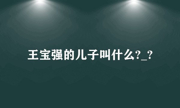 王宝强的儿子叫什么?_?