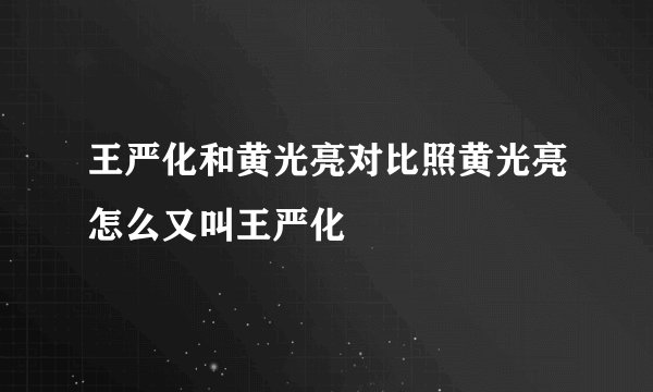 王严化和黄光亮对比照黄光亮怎么又叫王严化