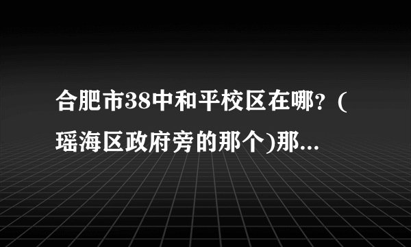 合肥市38中和平校区在哪？(瑶海区政府旁的那个)那里有什么车经过？