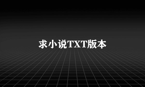 求小说TXT版本