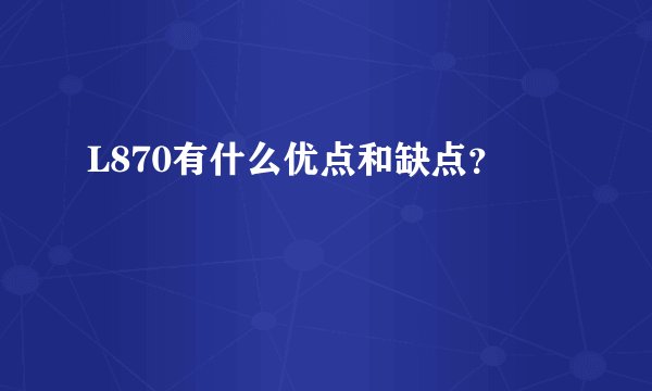 L870有什么优点和缺点？