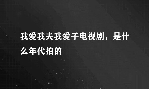 我爱我夫我爱子电视剧，是什么年代拍的