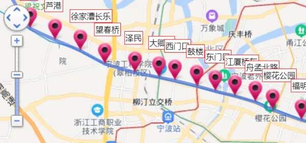 宁波地铁一号线全程站名是什么？