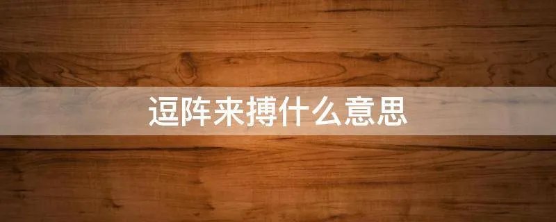 逗阵来搏什么意思