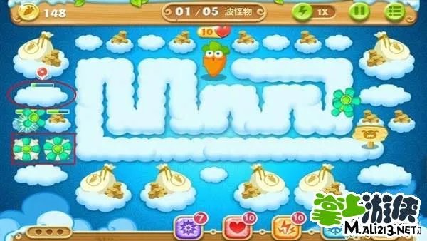 保卫萝卜2道具全清攻略之天际61关金萝卜图文详解