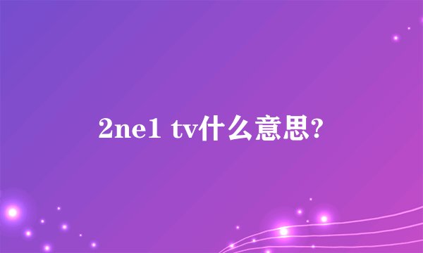 2ne1 tv什么意思?