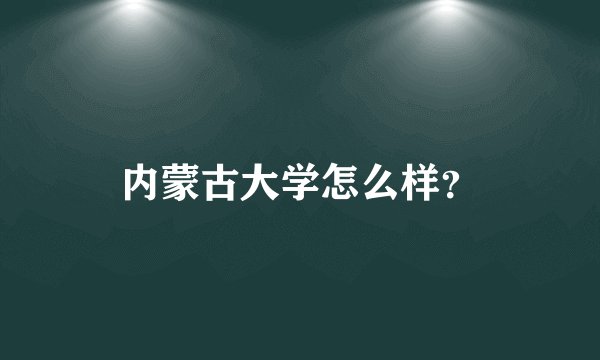 内蒙古大学怎么样？