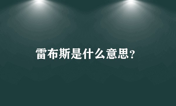 雷布斯是什么意思？