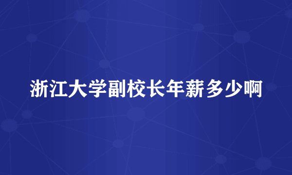 浙江大学副校长年薪多少啊