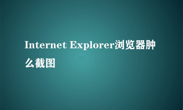Internet Explorer浏览器肿么截图