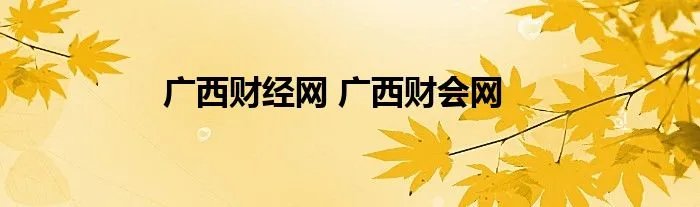 广西财经网 广西财会网
