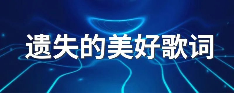 遗失的美好歌词 遗失的美好歌曲简介