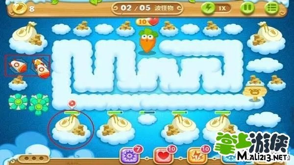 保卫萝卜2道具全清攻略之天际61关金萝卜图文详解