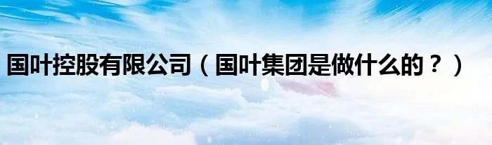 国叶控股有限公司（国叶集团是做什么的？）