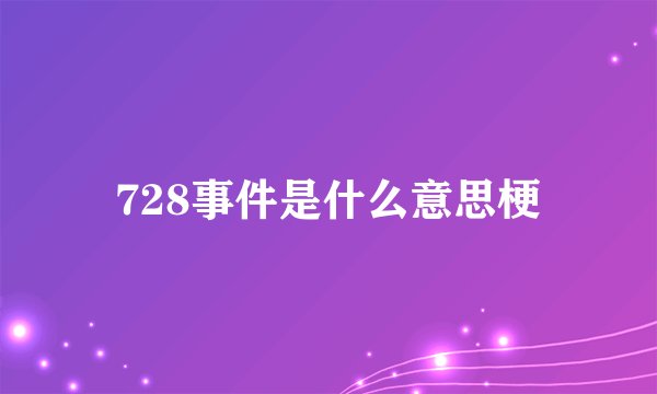 728事件是什么意思梗