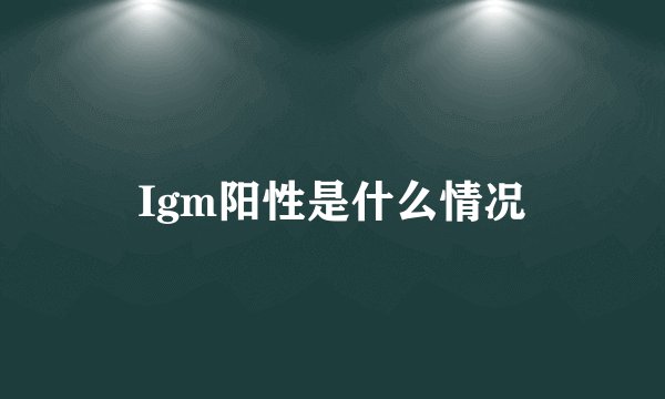 Igm阳性是什么情况
