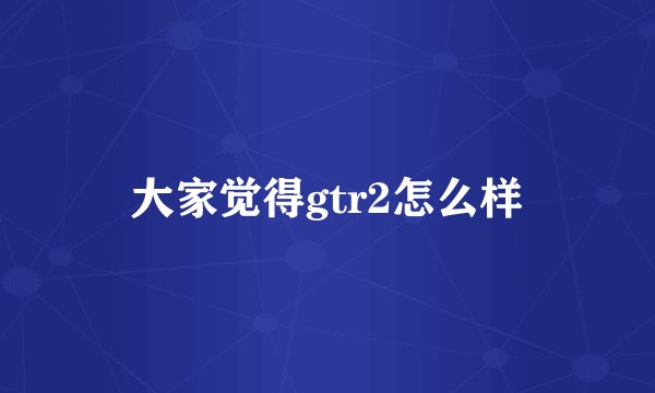 大家觉得gtr2怎么样