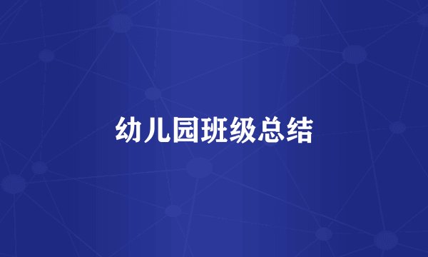 幼儿园班级总结