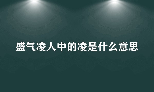 盛气凌人中的凌是什么意思