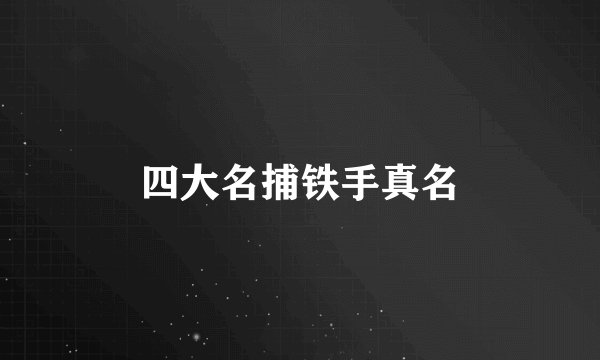 四大名捕铁手真名