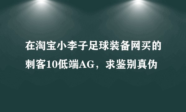 在淘宝小李子足球装备网买的刺客10低端AG，求鉴别真伪