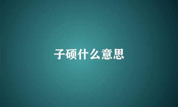 子硕什么意思
