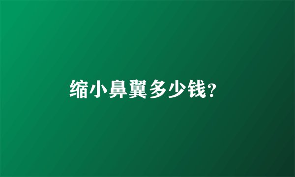 缩小鼻翼多少钱？