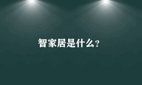 智家居是什么？