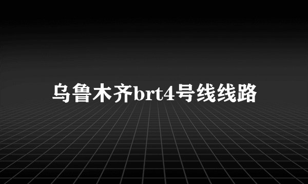 乌鲁木齐brt4号线线路