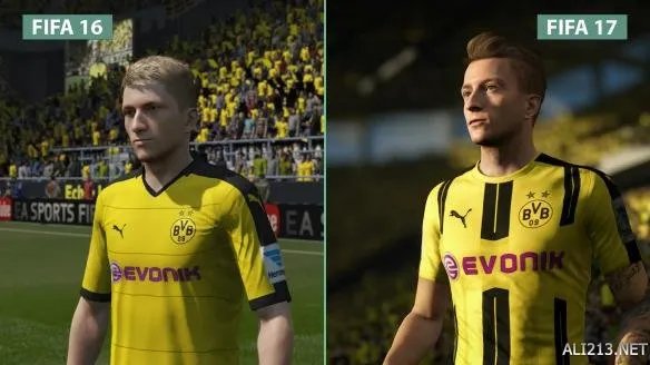 《FIFA17》与《FIFA16》画面对比 简直“面目全非”