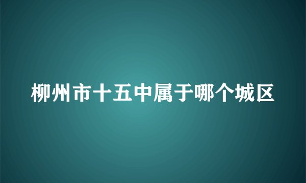 柳州市十五中属于哪个城区