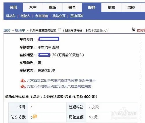 交通违章查询官方网站_机动车辆违章查询