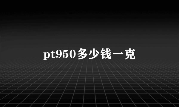 pt950多少钱一克