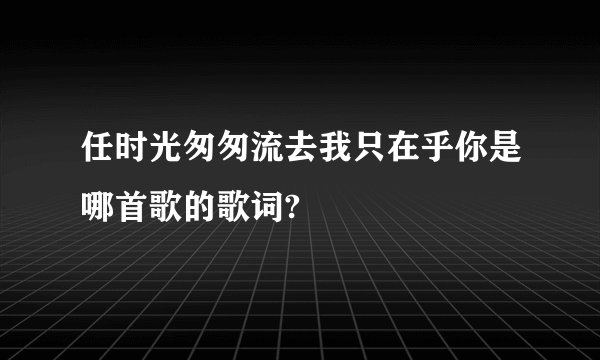 任时光匆匆流去我只在乎你是哪首歌的歌词?