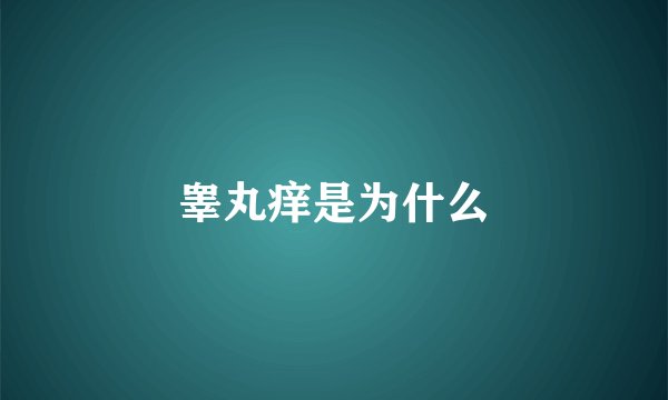 睾丸痒是为什么