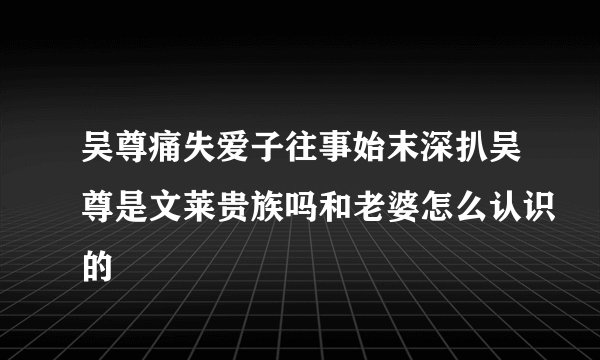 吴尊痛失爱子往事始末深扒吴尊是文莱贵族吗和老婆怎么认识的