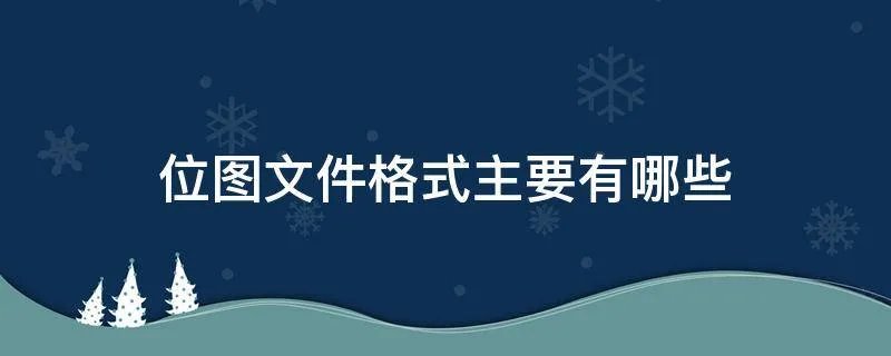 位图文件格式主要有哪些
