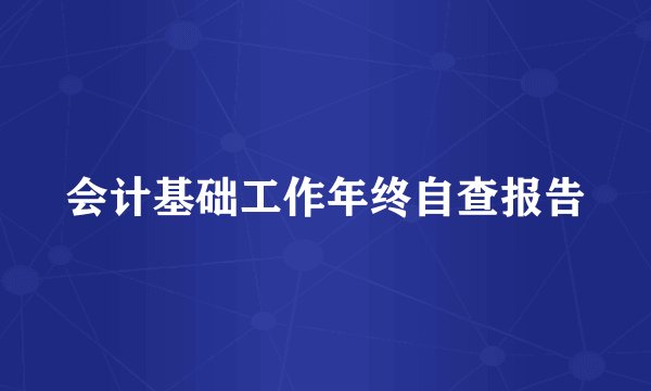 会计基础工作年终自查报告