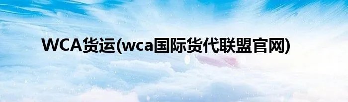 WCA货运(wca国际货代联盟官网)