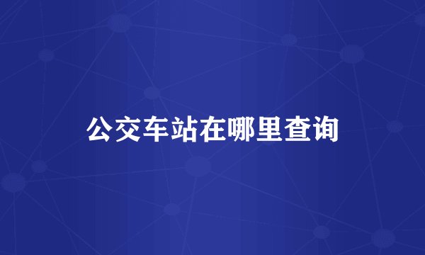 公交车站在哪里查询