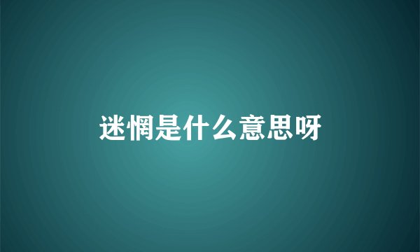 迷惘是什么意思呀
