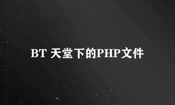 BT 天堂下的PHP文件
