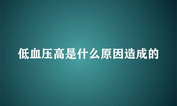 低血压高是什么原因造成的