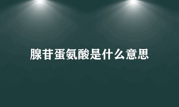 腺苷蛋氨酸是什么意思